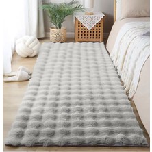 Dekoset Home Bubble Tavşan Tüyü Gri Yumuşak Yıkanabilir Tabanlı Peluş Halı