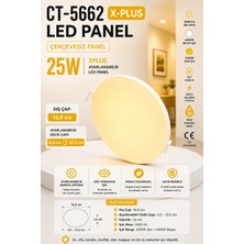 Yenilig CT-5662 Xplus Ayarlanabilir LED Panel 25W Sarı Işık 3200K Çerçevesiz Sıva Altı LED Spot Armatür