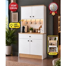 Bravo Home BRAVO K11 LED Aydınlatmalı Kahve Köşesi, Kupa Askılı Çok Amaçlı Kahve Dolabı