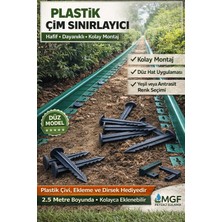 Mgf Plast Düz Sert Yeşil Plastik Çim Sınırlayıcı Çim Kenar Bordürü Peyzaj Sınırlandırıcı