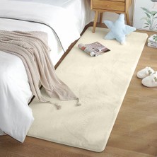 Dekoset Home Tavşan Tüyü Düz Bej Yumuşak Yıkanabilir Tabanlı Peluş Halı