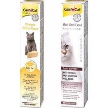 Gimcat Kedi Macunu Lezzetli Vitamin Malt Soft 20 gr & Biyotin Paste 50 gr Yetişkin Kediler İçin