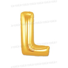 Yenilig L Harfi Altın Sarısı Folyo Harf Balon 1 Metre Helyum ve Hava ile Şişirilebilir