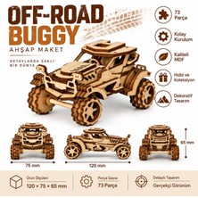 Ahşap Off-Road Araba Maketi - 73 Parça 3D Puzzle - Mini Boy Hobi Puzzle Seti