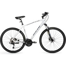 Bisan Trx 8500 28 Jant 24 Vites 700C 54K Şehir Bisikleti Mat Beyaz Lacivert