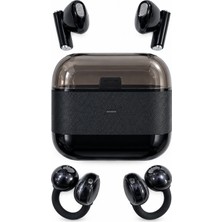 Kablosuz Bluetooth Kulaklık 2’si 1 Arada Klipsli Kulak Içi 4’lü Siyah - Lisinya