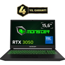 Monster Abra A5 V22.5.5 Intel Core 7 230H 32 GB Ram 1 Tb SSD 4 GB Rtx 3050 Windows 11 15,6" Fhd 144 Hz Oyun Bilgisayarı