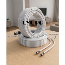 EYE PC 20 Metre Rg6/u4 Full Hd 3D 4K Anten Tv Çanak Uydu Lnb Kablosu (20MT.F Konnektör Takılı Hazır )