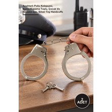 Yenilig 2 Adet Metal Anahtarlı Oyuncak Polis Kelepçesi – Metal Kelepçe, Anahtarlı ve Tuşlu Açma, Çocuk ve Yetişkin, Silver, Toy Handcuffs