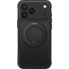 iPhone 18 Pro Kılıf M-Safeli Airbag Standlı Lens Korumalı Amazingthing Titan Pro Magspin Kapak Siyah