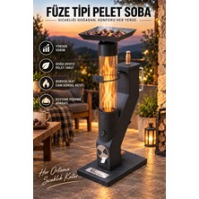 Defne Tasarım Mini Pelet Soba Kasasız Mini Roket Pelet Sobası Bahçe Şöminesi