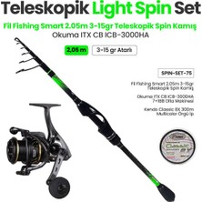 Fil Fishing Smart 2.05M 3-15GR Teleskopik Spin Kamışı + Okuma Itx Cb ICB-3000HA Olta Makinesi + Teleskopik Light Spin Set 75