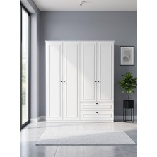İNDEPPO Style 4 Kapkaklı 2 Çekmeceli Gaedırop (140 cm - Beyaz)