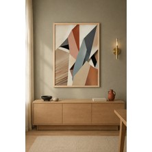 Tontilika Pastel Kolaj Yumuşak Geometri Ahşap Çerçeveli Duvar Tablosu