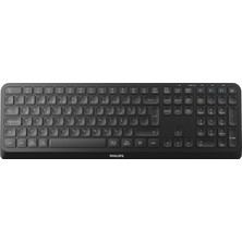 Philips SPK6407B 2 Kanallı Bluetooth Kablosuz Türkçe Q Klavye Multimedya Ofis Klavyesi Siyah