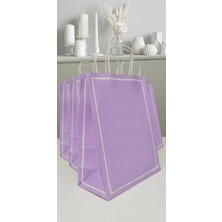 Aybaş Kağıtçılık 1. Kalite 25X12X31 cm (12 Adet) Lila Kağıt Çanta, Hediye Poşeti, Kına, Düğün, Nişan, Çantası