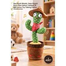 Yenilig 1 Adet Konuşan Kaktüs Oyuncak – Ses Kayıtlı Müzikli, Sese Duyarlı Dans Eden Saksılı Yaklaşık 35 cm Cactus Toy Talking Cactus