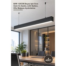 Yenilig 4 Adet CT-9081B Linear Armatür CT-9081 – 60W 120CM Beyaz Işık Sıva Üstü ve Sarkıt, LED Batten, Ofis Mağaza Aydınlatma