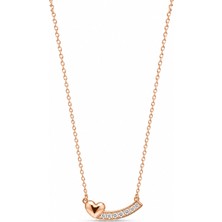 Bilfa Rose Gold Kalp Figürlü Zirkon Taşlı Kadın Kolye