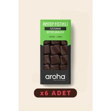 Aroha %72 Kakao Antep Fıstıklı Bitter Çikolata 6'lı Paket (100 g x 6 Adet)