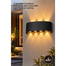 Yenilig 5 Adet CT-8013A Kapri LED Aplik CT-8013 – 15 W Amber Dış Mekan Aydınlatma Siyah Kasa Wall Light Outdoor Lighting