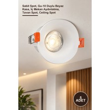 Yenilig 5 Adet CT-5093 Lion Yuvarlak Spot Armatür – Sabit Spot, Gu-10 Duylu Beyaz Kasa, Iç Mekan Aydınlatma, Tavan Spot, Ceiling Spot