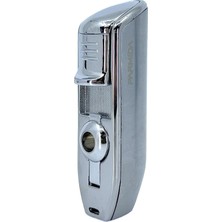 Parmida Metal Puro Çakmağı - 3'lü Jet Alevli Lüks Tasarım (Krom)