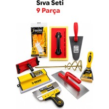 Tabis Sıva Seti 9 Parça Sıvacı Mala Spatula Karıştırıcı Sünger