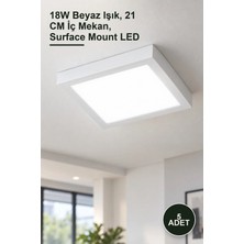 Yenilig 5 Adet CT-5234B Sıva Üstü Kare LED Panel CT-5234 – 18W Beyaz Işık, 21 cm Iç Mekan, Surface Mount LED