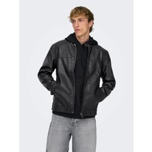 Only & Sons Onsmıke Pu Racer Jacket Otw Noos Black