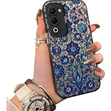 HONTINGA Oppo A5 5g ile Uyumlu Kılıf Silikon Kenar Sert Arka Kamera Koruyucu Basitlik Anti Düşme Kamera Sevgili Çift Kılıf Iznik Çini Desen Couple Telefon Kılıfı K1-2489