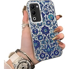 HONTINGA Oppo A5 5g ile Uyumlu Kılıf Silikon Kenar Sert Arka Kamera Koruyucu Basitlik Anti Düşme Kamera Sevgili Çift Kılıf Iznik Çini Desen Couple Telefon Kılıfı K1-2489