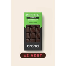 Aroha %72 Kakao Antep Fıstıklı Bitter Çikolata 2'li Paket (100 g x 2 Adet)