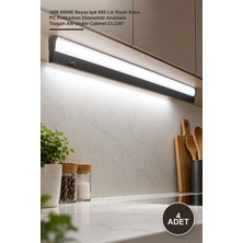 Yenilig 4 Adet CT-2367B T5 Ledli Bant Armatür – 10W 6500K Beyaz Işık 850 Lm Siyah Kasa Pc Polikarbon Eklenebilir Anahtarlı Tezgah Altı Under Cabinet CT-2367