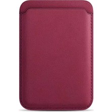 Bi Deri Bideri Magsafe Deri Cüzdan Bordo