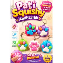 Ases Store 1 Adet - Pati Squishy Anahtarlık – Sıkmalı Stres Oyuncağı, Renkli Çanta Anahtarlığı (Sürpriz Renk)