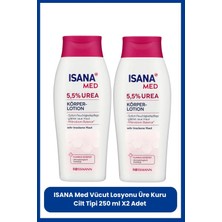 Isana Med Vücut Losyonu 5,5% Üre ile Kuru Ciltler için Hızlı Nemlendirme 500 ml X2 Adet