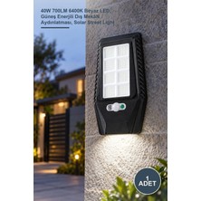 Yenilig 1 Adet CT-4693 Solar Sokak Armatürü – 40W 700LM 6400K Beyaz Led, Güneş Enerjili Dış Mekân Aydınlatması, Solar Street Light