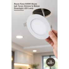 Yenilig 10 Adet 6 Watt Slim Panel LED Spot Armatür CT-5145B – Beyaz Kasa 6400K Beyaz Işık Tavan Gömme Iç Mekan Downlight LED Lamp