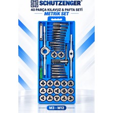 SCHUTZENGER 40 Parça Metrik Kılavuz ve Pafta Seti M3-M12 Iç Dış Diş Açma Takımı Germany