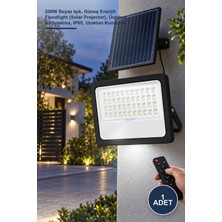 Yenilig 1 Adet CT-4649 Solar LED Sokak Projektör – 200W Beyaz Işık, Güneş Enerjili Floodlight (Solar Projector), Outdoor Aydınlatma, IP65, Uzaktan Kumanda