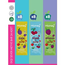 Mixmey Ekşi Sever Meyve Barı 24 Adet - Vegan, Glutensiz, Doğal Şeker İçeren Karışık Meyve Lezzetleri