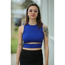 Butik Pencere Detay Triko Bluz Kadın