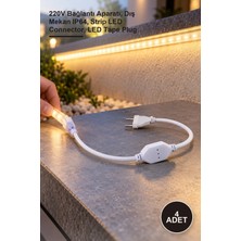 Yenilig 4 Adet CT-5050 3 Çipli 220V Şerit LED Fişi – 220V Bağlantı Aparatı, Dış Mekan IP64, Strip LED Connector, LED Tape Plug