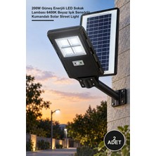 Yenilig 2 Adet CT-4640 Solar Sokak Armatürü – 200W Güneş Enerjili LED Sokak Lambası 6400K Beyaz Işık Sensörlü Kumandalı Solar Street Light