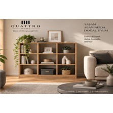 Quattro Home 9 Bölmeli Çam Desenli Çok Amaçlı Kitaplık ve Raf Ünitesi