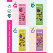 Mixmey Klasik Favoriler Meyve Bar Paketi 24 Adet | Sağlıklı Atıştırmalık Vegan, Glutensiz (20GR X 24 ADET)