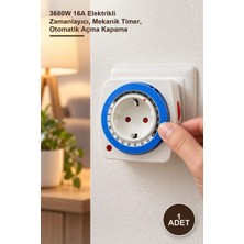 Yenilig 1 Adet CT-9180 Zaman Ayarlı Mekanik Priz – 3680W 16A Elektrikli Zamanlayıcı, Mekanik Timer, Otomatik Açma Kapama