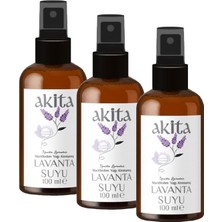 Akita Doğal Yağı Alınmamış Lavanta Suyu Cam Şişe 3X100mL