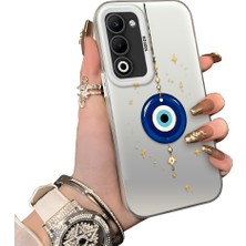 HONTINGA Oppo A5 5g ile Uyumlu Kılıf Silikon Kenar Sert Arka Kamera Koruyucu Basitlik Anti Düşme Kamera Sevgili Çift Kılıf Nazar Boncuğu Desen Couple Telefon Kılıfı K1-2491